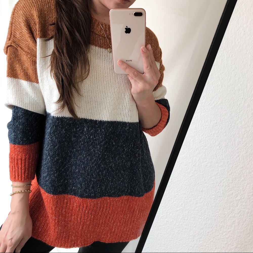 SWEATER color-block knit sweater 🧶 - Picture 2 of 7
